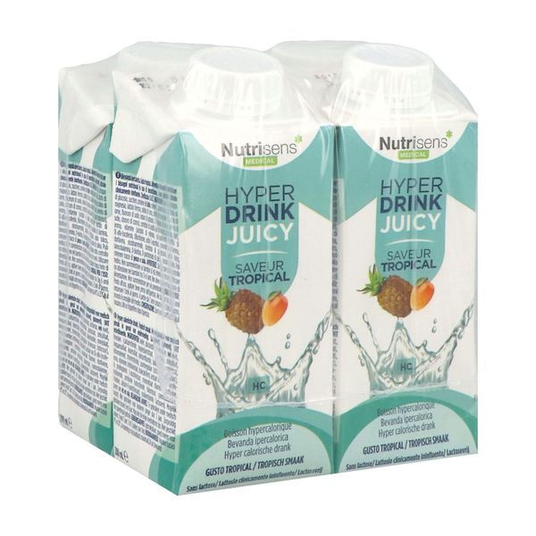NUTRISENS HYPERDRINK JUICY Denrée alimentaire destinée à des fins médicales spéciales, tropical, 200 ml x 4
