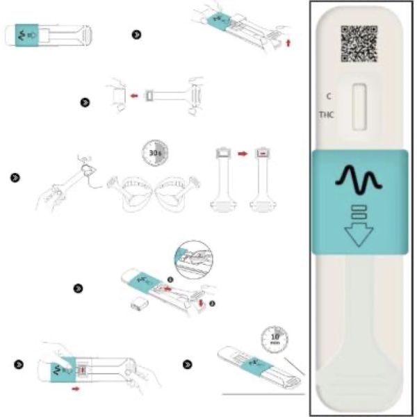 MEDISUR ONETEST+ CANNABIS TEST SALIVAIRE Test de détection de drogue dans la salive, cannabis, unité