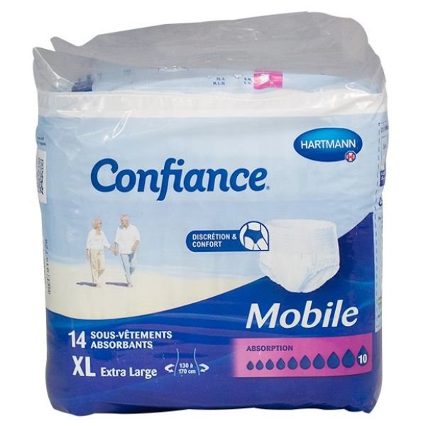 Confiance Mobile 10 Gouttes Slip Absorbant Sachet Xl 14