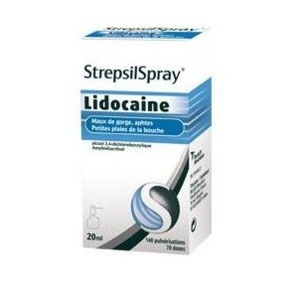 Strepsilspray (A La Lidocaine) Collutoire 1 Flacon(S) Pulverisateur(S) En Verre Avec Pompe(S) Doseuse(S) De 20 Ml