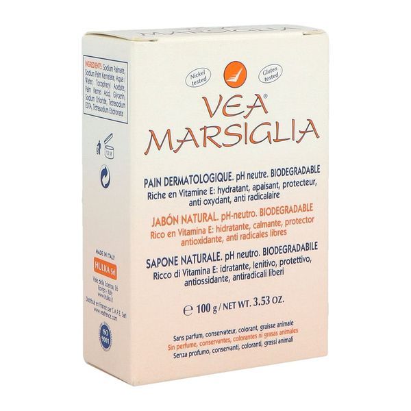 VEA MARSIGLIA Savon dermatologique protecteur à l'huile VEA (vitamine E acétate), pain 100 g