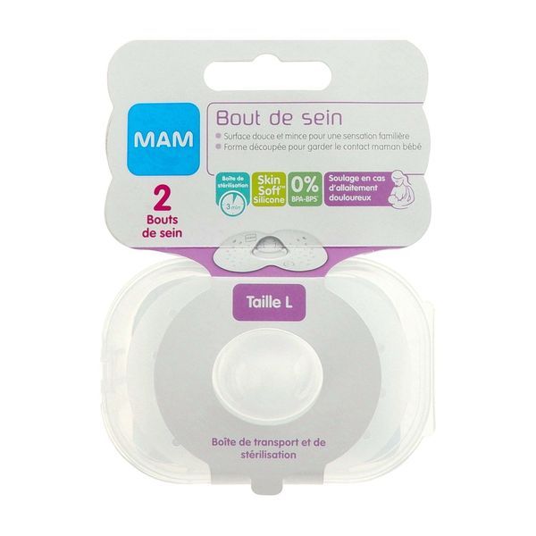 MAM BOUT DE SEIN Bout de sein en silicone, large, diamètre 23 mm (ref. 132549), bt 2