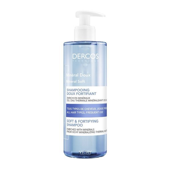 Vichy Dercos Shampooing Mineral Doux Fluide Fl Pompe 400 Ml 1