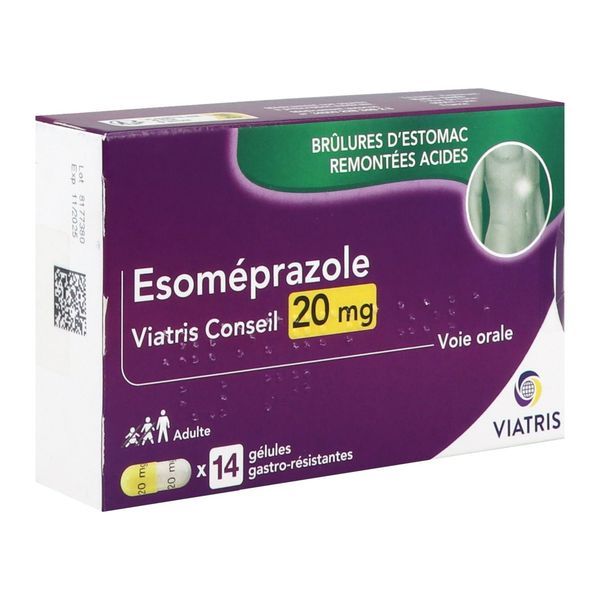 Esomeprazole Viatris Conseil 20 Mg Gelule Gastro-Resistante B/14
