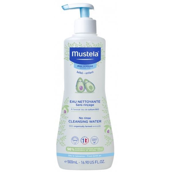 Mustela Eau Nettoyante Sans Rincage L'Avocat Bio Flacon 500 Ml 1