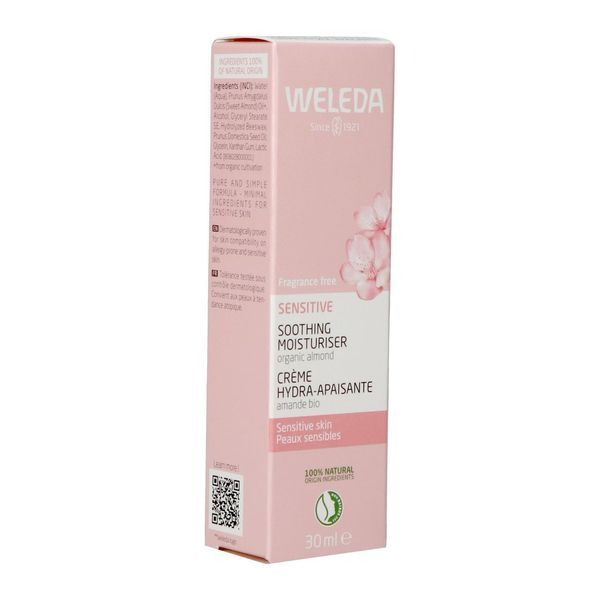 WELEDA AMANDE CREME CONFORT PEAUX SENSIBLES Crème visage pour peaux sensibles, sans parfum, tube 30 ml