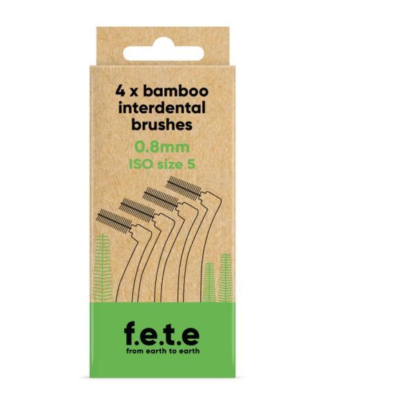 F.E.T.E From Earth To Earth Brosses interdentaires Taille 5, 0.8 mm, Vert - Boîte de 4