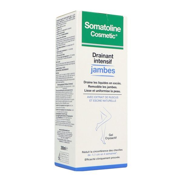Somatoline Cosmetic Drainant Jambes Creme Fl Pomp 200 Ml 1