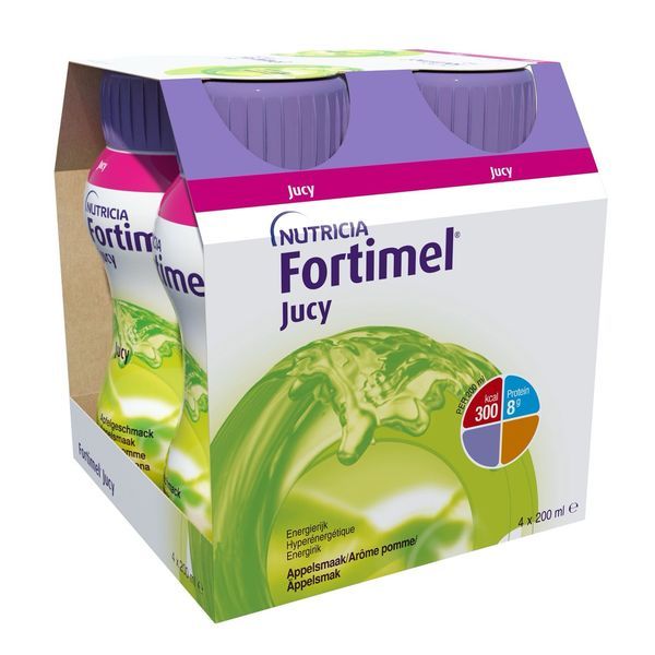 FORTIMEL JUCY 1.5 KCAL Denrée alimentaire destinée à des fins médicales spéciales, pomme, 200 ml x 4