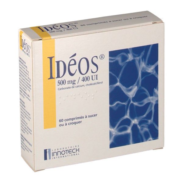 Ideos 500 Mg/400 Ui (Carbonate De Calcium Cholecalciferol) Comprimes A Sucer Ou A Croquer B/60