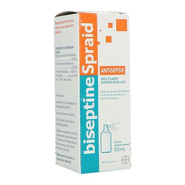 Biseptinespraid Solution Pour Application Cutanee 1 Flacon(S) Pulverisateur(S) Polyethylene De 50 Ml