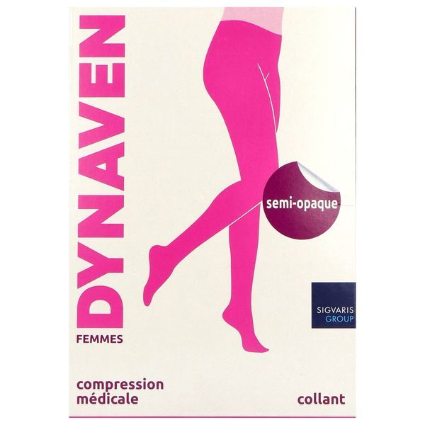 DYNAVEN 2 SEMIOPAQUE Collant médical de compression classe 2, pour femme, noir, normal, medium (ref. 303611), paire