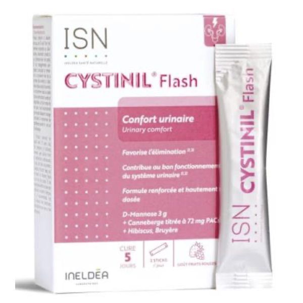 ISN CYSTINIL FLASH Poudre à diluer, complément alimentaire pour le confort urinaire, bt 10