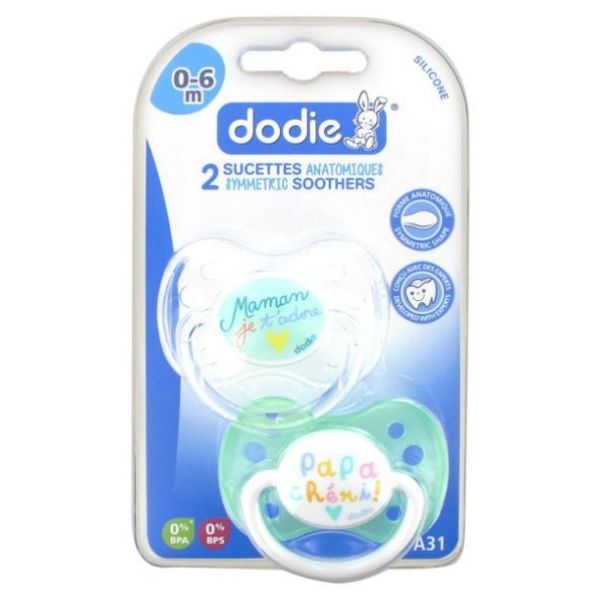 Dodie Sucette Avec Teterelle Anatomique En Sili: Ds Cette Collection Bouton Avec 0-6 Mois Promo 1