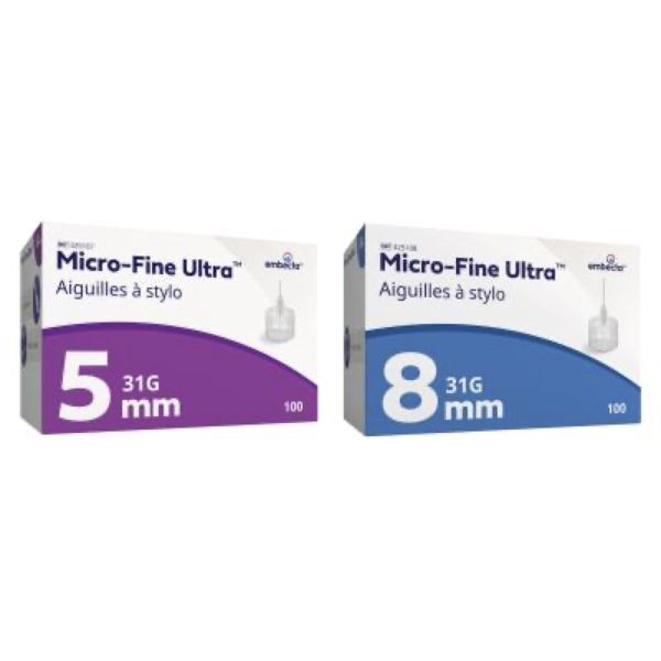 MICRO - FINE ULTRA Aiguille pour stylo injecteur, stérile, G31, 8 mm (ref. 325108), bt 100
