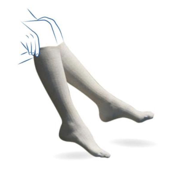 VENOFLEX 2 FAST LIN FEMME Chaussette médicale de compression classe 2, côtelée, pour femme, bleu azur, normal taille 1, paire