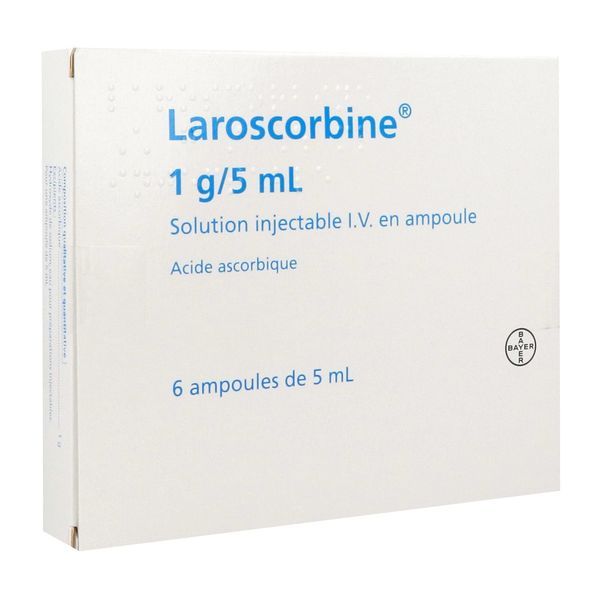 LAROSCORBINE Solution injectable 1 g/5 ml, boîte 6 ampoules 5 ml