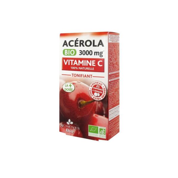 Les 3 Chênes Bio Acerola Bio 3000 mg 21 comprimés