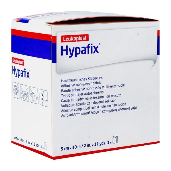 HYPAFIX Bande adhésive multiextensible, hypoallergénique, microporeuse, 10 m x 5 cm, rouleau (ref. 71444-01), unité