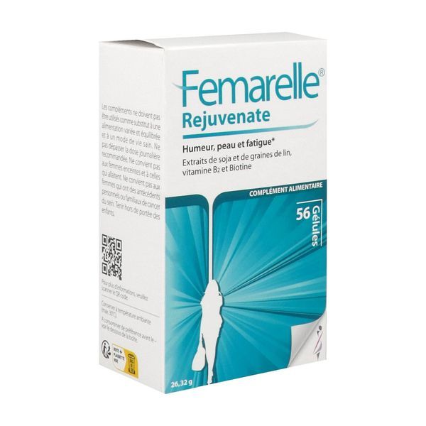 FEMARELLE REJUVENATE Gélule, complément alimentaire pour l'humeur, la peau et la fatigue, bt 56