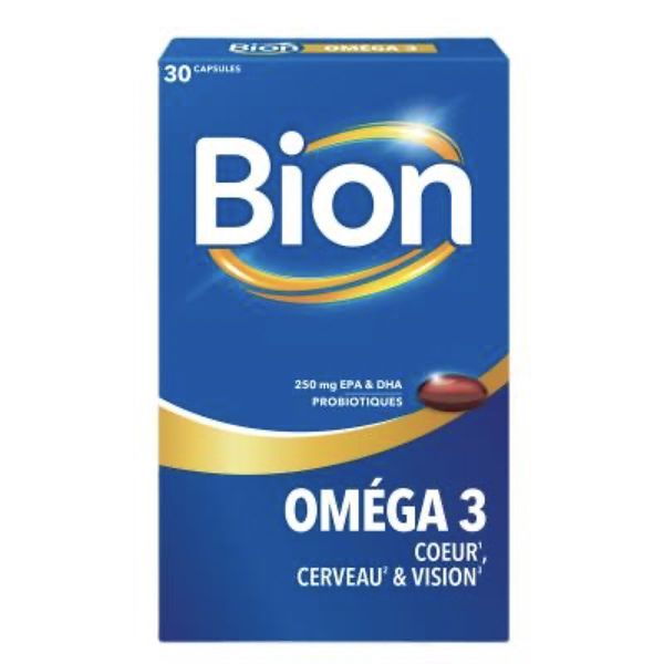 BION OMEGA 3 Capsule, complément alimentaire à base d'oméga 3, vitamines et probiotiques, bt 30