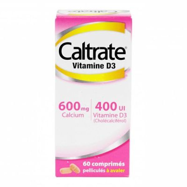 Caltrate Vitamine D3 600 Mg/400 Ui (Carbonate De Calcium Cholecalciferol) Comprimes Pellicules Secables B/60