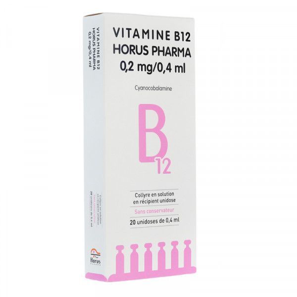 Vitamine B12 Horus Pharma 0,2Mg/0,4 Ml Collyre En Solution En Recipient Unidose B/20