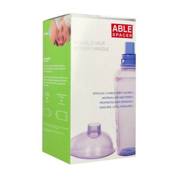 ABLE SPACER 2 Chambre d'inhalation avec masque pédiatrique, unité