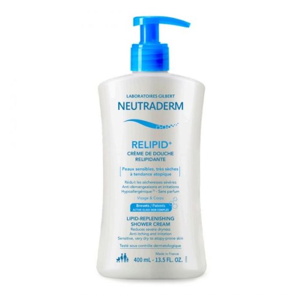 Creme De Douche Relipidante 400Ml Relipid+ Peaux Sensibles Neutraderm