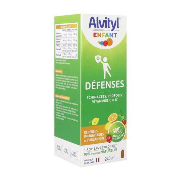 ALVITYL DEFENSES SIROP Sirop, complément alimentaire à base d'échinacées, propolis et vitamines, fl 240 ml