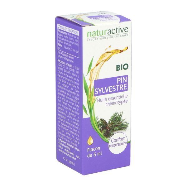 NATURACTIVE HUILE ESSENTIELLE CHEMOTYPEE BIO Huile essentielle, complément alimentaire à base de pin sylvestre, fl 5 ml