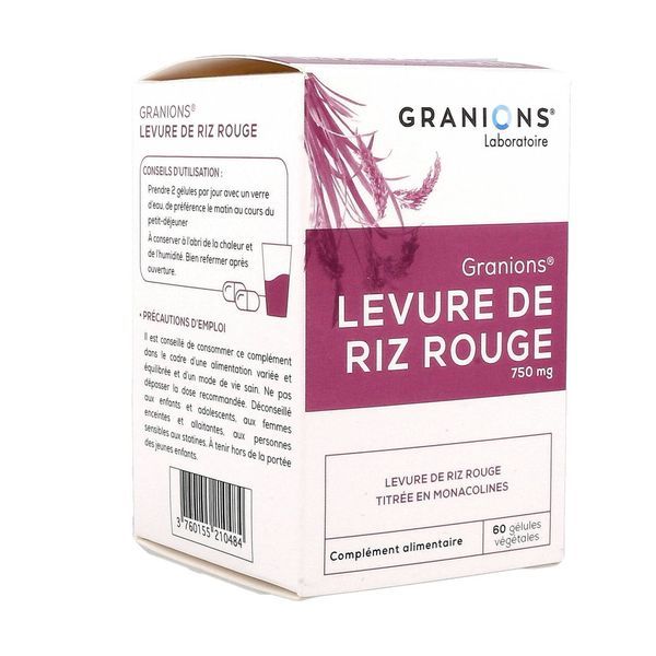 Granions Levure de Riz Rouge 750 mg 60 Gélules