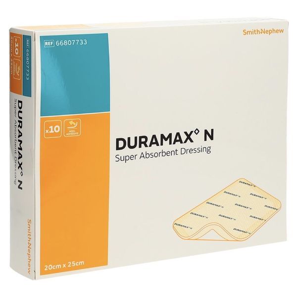DURAMAX N Pansement hydrocellulaire non adhésif, superabsorbant, 20 cm x 25 cm (ref. 66807733), bt 10