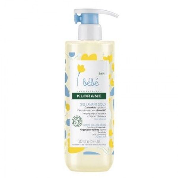 KLORANE BEBE BAIN GEL LAVANT DOUX Gel lavant au calendula bio, fl 500 ml