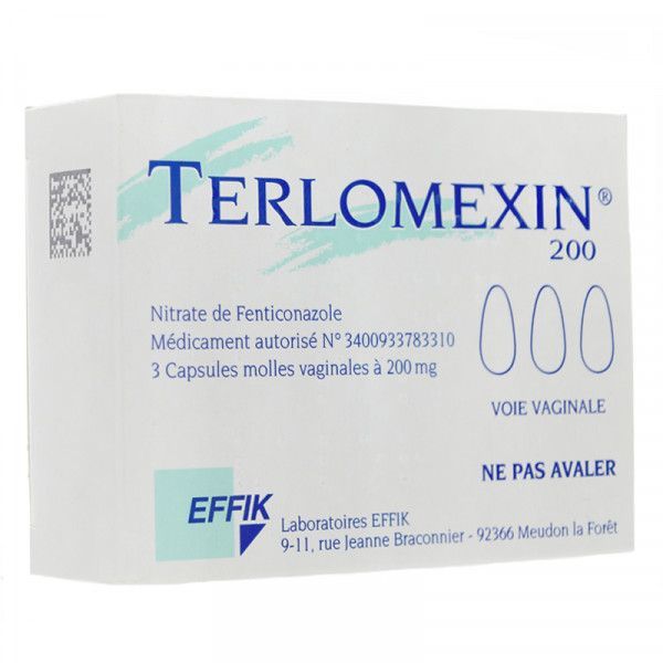 Terlomexin 200 Mg (Nitrate De Fenticonazole) Capsules Molles Vaginales B/3