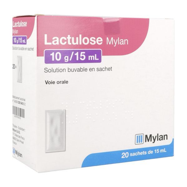 LACTULOSE VIATRIS Solution buvable 10 g/15 ml, boîte 20 sachets-dose 15 ml