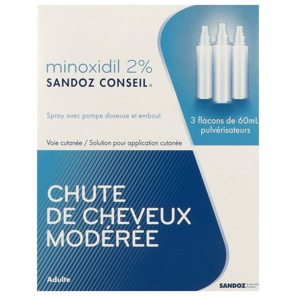 Minoxidil Sandoz Conseil 2 % Solution Pour Application Cutanee B/3