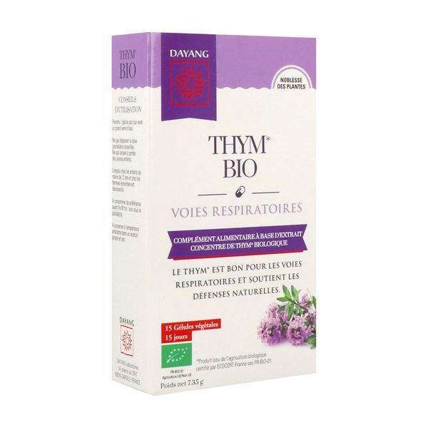 DAYANG PLANTE UNITAIRE BIO THYM Gélule, complément alimentaire à base de thym, bt 15