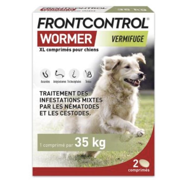 FRONTCONTROL WORMER XL CHIEN. Comprimé sécable, anthelminthique, bt 2