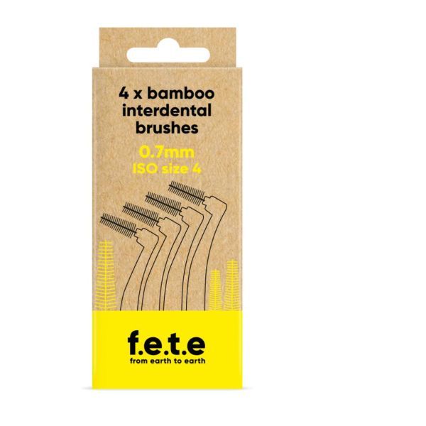 F.E.T.E From Earth To Earth Brosses interdentaires Taille 4, 0.7 mm, Jaune - Boîte de 4