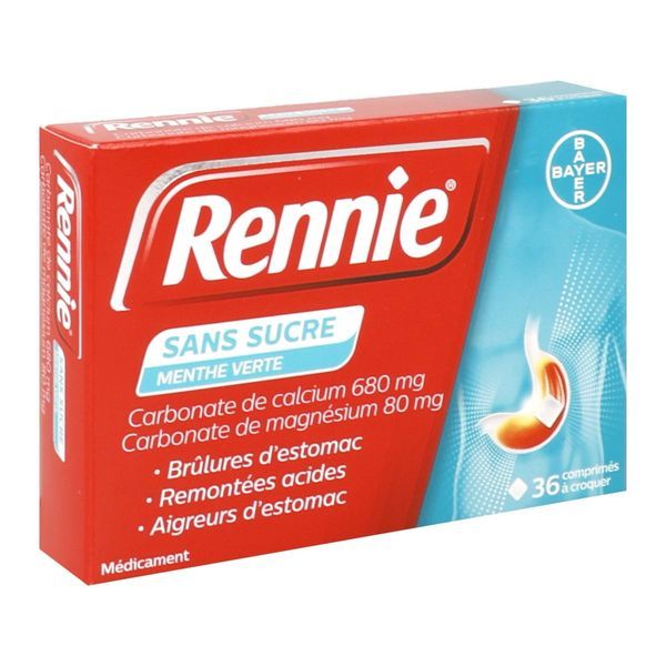 RENNIE SANS SUCRE Comprimé à croquer, boîte 36