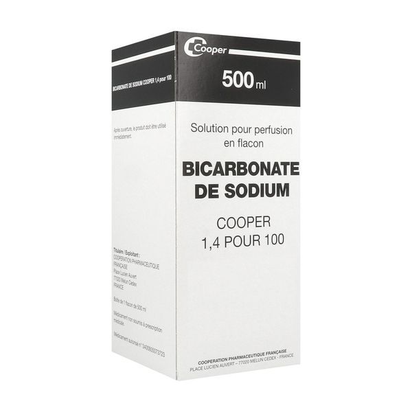 BICARBONATE DE SODIUM COOPER Solution pour perfusion 1,4 %, boîte 1 flacon 500 ml