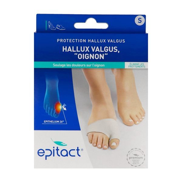 EPITACT BANDAGE DE PROTECTION HALLUX VALGUS Bandage de protection pour Hallux valgus à base d'Epithelium 26, petit modèle, pointure 36 - 38 (ref. HV 2611), unité