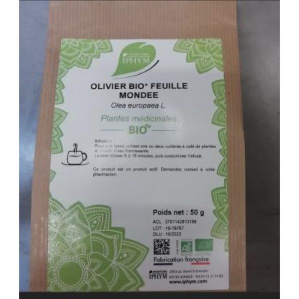 OLIVIER BIO FEUILLE MONDEE IPHYM Feuille d'olivier mondée bio, vrac, sac 50 g