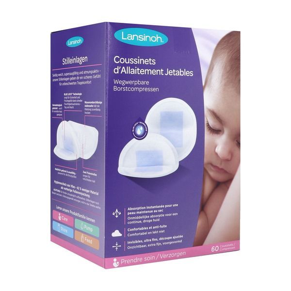 LANSINOH COUSSINETS D'ALLAITEMENT JETABLES SACHET 60