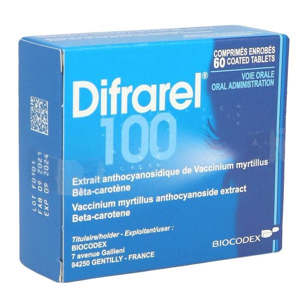 DIFRAREL 100 MG COMPRIME ENROBE B/60