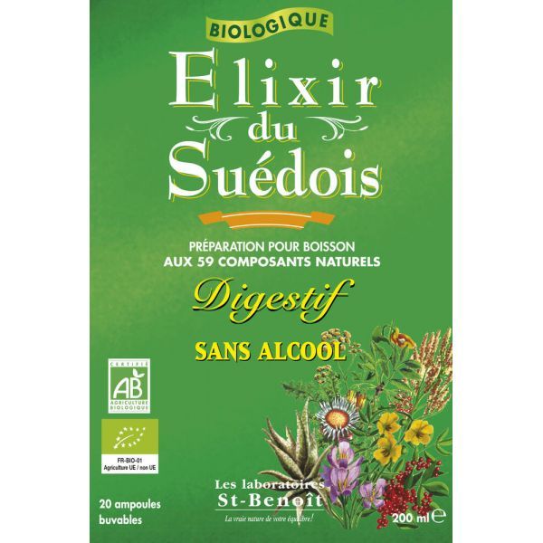 Saint Benoît Elixir Suédois Ampoules sans alcool BIO - boîte 20 ampoules