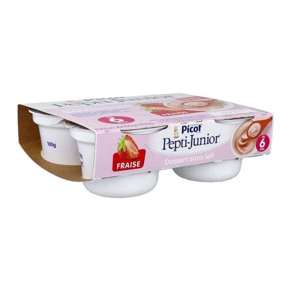 PICOT PEPTI - JUNIOR DESSERT SANS LAIT Dessert sans lait, fraise, 100 g x 4