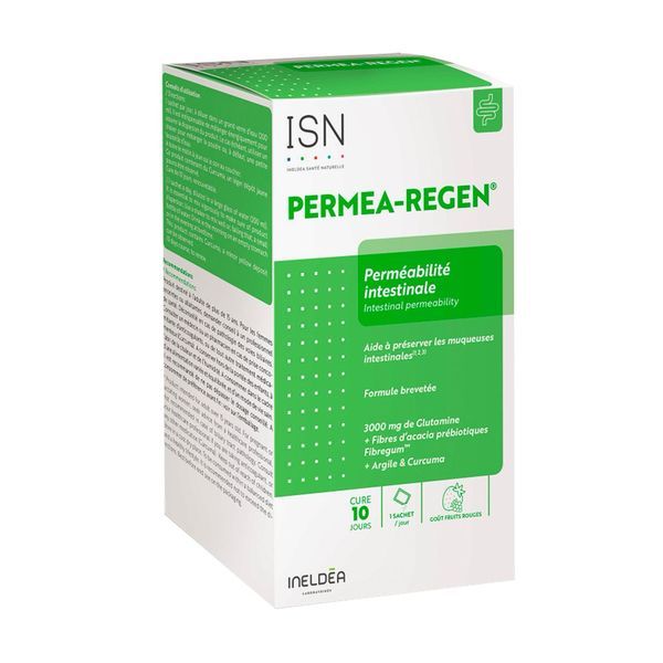 PERMEA-REGEN Sachet, complément alimentaire avec L-glutamine, plantes, vitamines et minéraux, bt 10