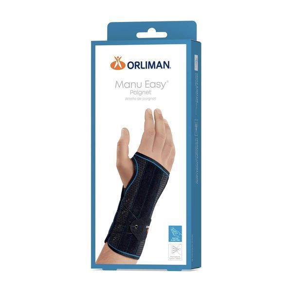 MANU EASY SOFT ORLIMAN POIGNET Attelle de poignet ajustable, à lacet, courte, gauche, taille 2, unité